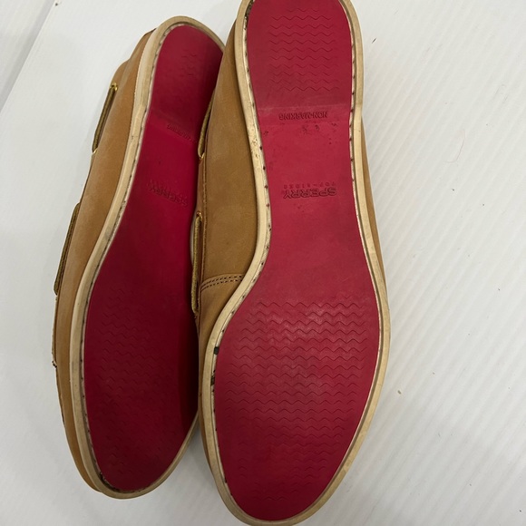 Sperry Topsider Boat Shoes with pink soles women’s size 10M Tan - Picture 3 of 7